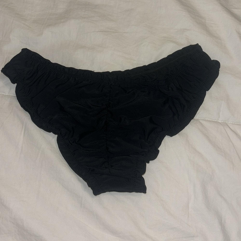 Black Ruffled Bikini Bottom - Picture 3 of 4